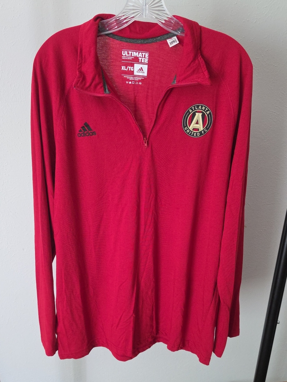 adidas Red Atlanta United 1/4 Zip Pullover XL